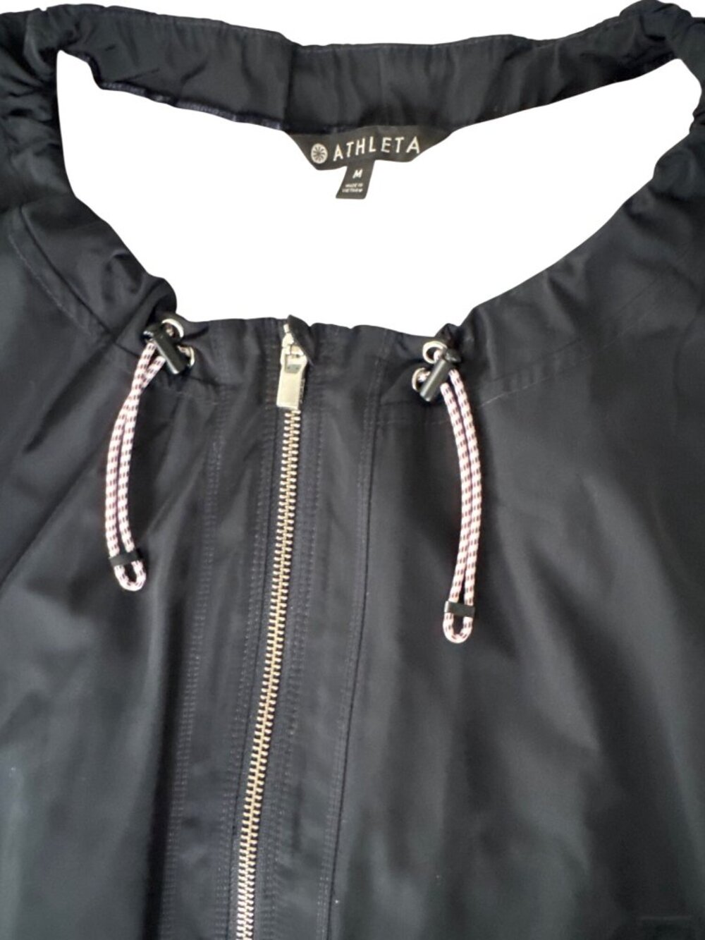 Athleta Chill Bomber Jacket 202074-04 Womens M Navy Captain Lined Zip Drawstring - Picture 12 of 16
